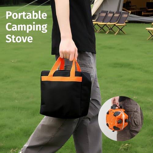 INFOOD Propane Camping Stove 20,000 BTU - Portable 2 Burner Gas Stove with Adjustable Flame Control, Piezo Ignition, Carry...