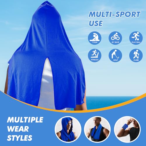 CSITE 2 Pack Cooling Hoodie Towels, Instant Cooling Towels for Neck and Face, UPF 50 Sun Protection, Ice Towel for Hot Wea...