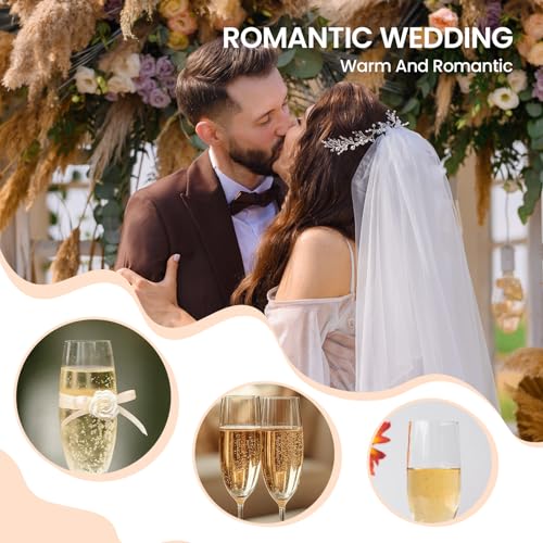 TOLASTO Crystal Champagne Flutes 7oz/200ml, Champagne Glasses Set of 6, Gift for Birthday, Wedding, Christmas, Clear Spark...