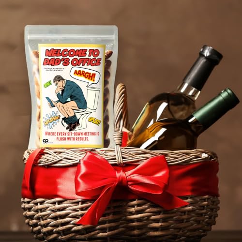 Dad’s Office Premium Roasted Almonds Funny Father’s Day Gag Gifts for Dads Mens Snacks for Camping Hiking Unusual Food Bas...