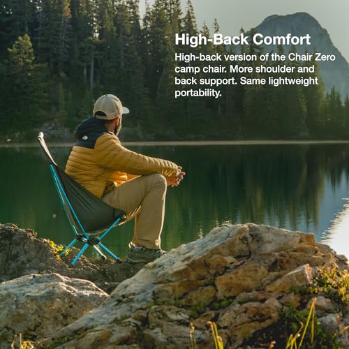 Helinox Chair Zero Highback Chair, 1.43lbs, Ultralight, High Back Camping Chair, Backpacking, Folding Outdoor Chairs, Grey