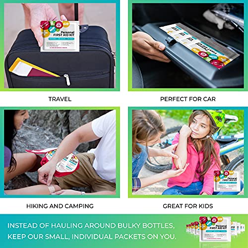 First Aid Emergency Medical Kit Mini and Travel Size - 10 Pack | Great for Kids, Schools, Business, Hiking, Camping | Woun...