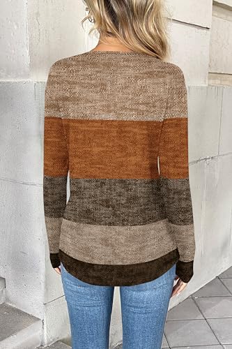 Zeagoo Women Long Sleeve Tops Dressy Casual V Neck Tshirts Basics Tee 2025 Fall Trendy Clothes S-2XL