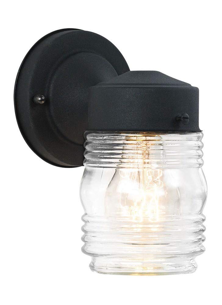 Sea Gull Lighting 8550-12 One Light Wall Lantern Outdoor Fixture, Black