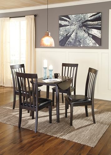 Signature Design by Ashley Hammis Round Dining Room Drop Leaf Table, Dark Brown