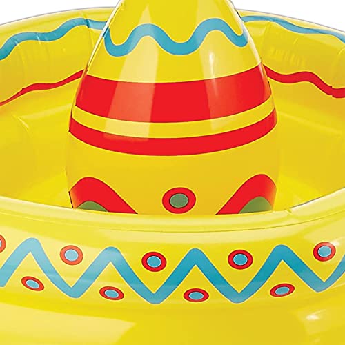 Beistle Inflatable Sombrero Drink Cooler, 12' x 18', Holds Approx. 10 Cans - Inflatable Cooler for Parties, Drink Containe...