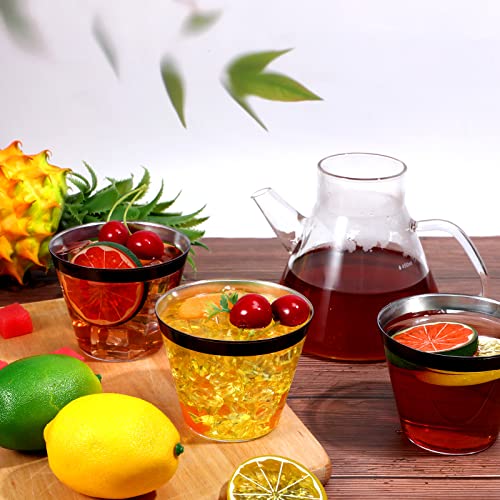 Norme 50 Pcs Plastic Cups 9 oz Rimmed Plastic Cups Heavy Duty Wine Glasses Cocktail Glasses Drinking Tumblers for Valentin...