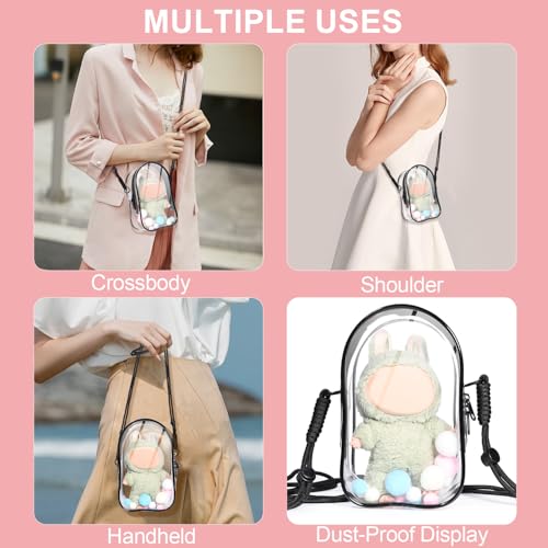 AICase Protective Case for Labubu Plush Doll,Clear Bag for Stadium Events Crossbody Doll Bag Accessories Stadium Approved ...