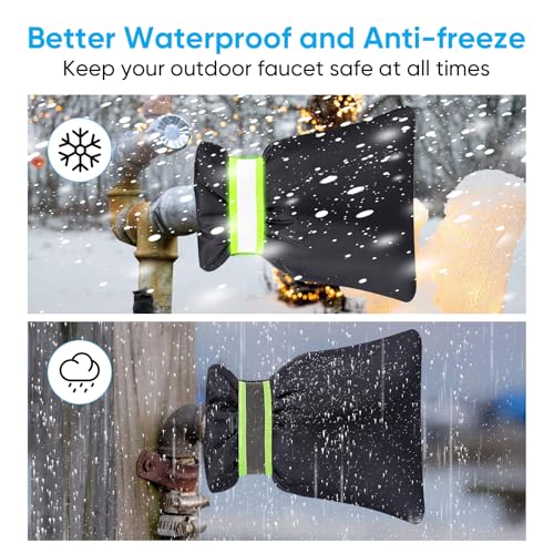 2Pack Outdoor Faucet Covers for Winter - Pro 6.7" W x 8.3" H Outdoor Water Faucet Cover Socks for Winter Freeze Protection...