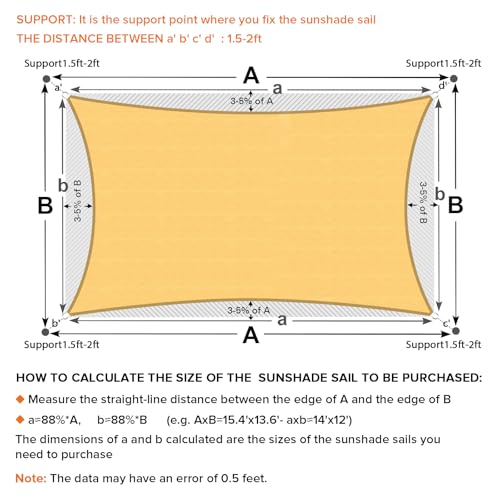 Artpuch 10' x 10' Sun Shade Sails Square Canopy, Sand UV Block Cover for Outdoor Patio Garden Yard