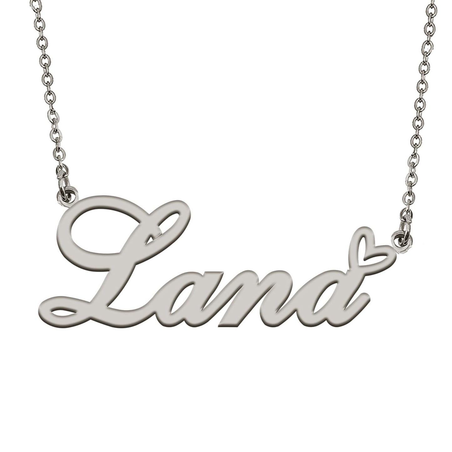HUAN XUN Customized Lana Name Necklace Silver Stainless Steeel for Women Personlized Jewelry Gifts for Mother