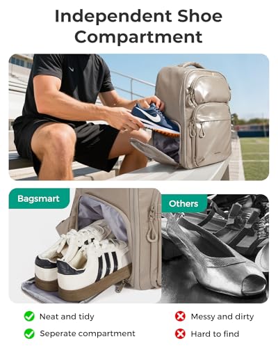 BAGSMART 30L Travel Backpack, 15.6 Inch Carry On Backpack Flight Approved, Personal Item Travel Bag, Water Resistant Weeke...