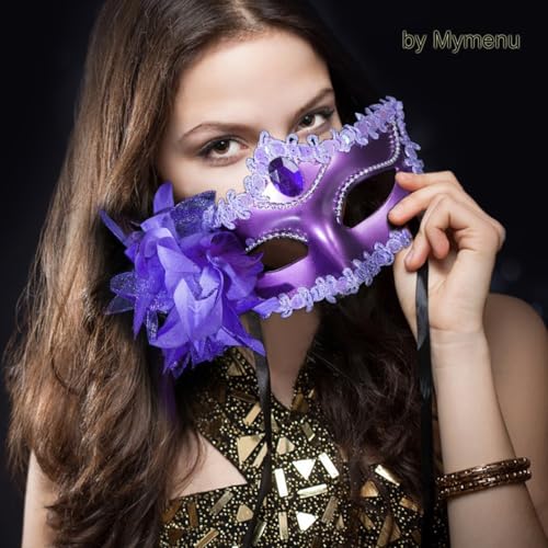 MYMENU Masquerade Mask for Women Venetian Masks for Halloween Costume Cosplay Party Prom Ball