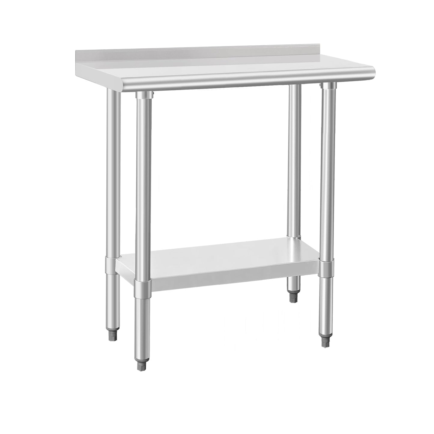 HARDURA Stainless Steel Commercial Work Table Prep Work Metal Table 14×30 Inches with Undershelf and 2" Backsplash Heavy Duty NSF 430 for Kitchen Food Prep
