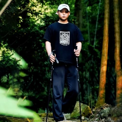 3K Carbon Fiber Trekking Pole - Collapsible Telescopic 3 Section Ultralight Hiking Pole, Tungsten Steel Tip for Women Men ...