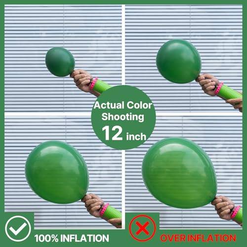PartyWoo Dark Green Balloons 145pcs Different Sizes of 18 12 10 5 Inch Emerald Hunter Forest Green Balloon Arch Kit for Bi...