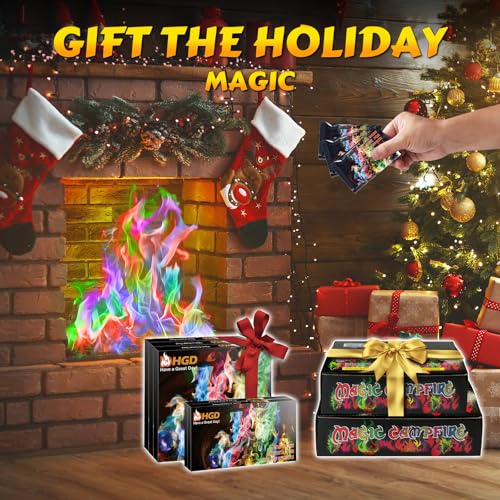 HGD (6 Pack) Magic Campfire Fire Color Changing Packets for Fire Pit, Indoor/Outdoor Fireplace, Bonfire - Rainbow Magical ...
