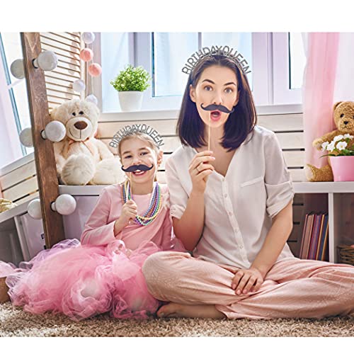 AOPRIE Birthday Crown - Silver Tiara for Girls & Women - Princess Crown Rhinestone Headband - Happy Birthday Accessory