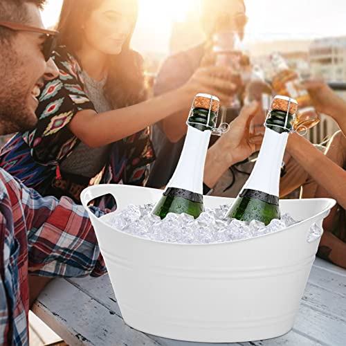 TOPZEA 4 Pack Oval Storage Tub, 4.5 Liter Plastic Wine Bucket Ice Bucket Beverage Tub Party Tub for Ice, Beer, Wine, Drink...