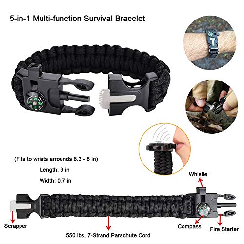 Gifts for Men Husband Dad Friend, Emergency Survival Kit 16 in 1, Upgrade Compact Survival Gear, Cool EDC Survival Tool fo...