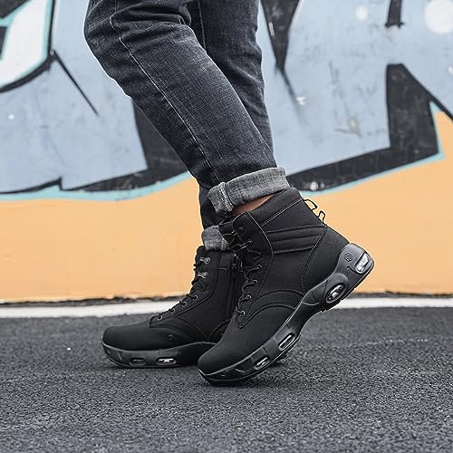 LARNMERN Non Slip Mens Boots Slip Resistant Work Shoes Sole-Cushion Side Zipper Comfort Botas Militares Hombre Zapatos de ...