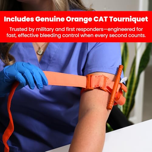 iThrive Medical - Stop The Bleed Trauma Kit - Bleeding Control Kit with CAT Tourniquet & Trauma Shears - Emergency First A...