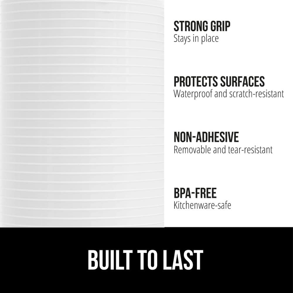 GORILLA GRIP DuraGuard Shelf Liner, 17.5x20 Non-Adhesive Cabinet Liners for Kitchen Drawers, Shelves, Refrigerator, Pantry Storage, Bathroom Closet, Durable Waterproof BPA Free Ribbed Plastic, White