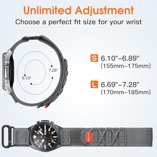 Bandletic 22mm Bands Compatible with Samsung Galaxy Watch 3 45mm/Galaxy Watch 46mm SM-R800/Gear S3 Frontier/Classic, Milit...