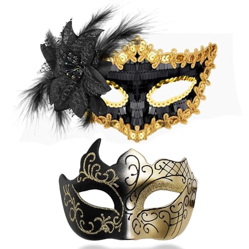 Masquerade Masks for Women Men Couple Venetian Halloween Mask for Carnival Costume Party Prom Ball