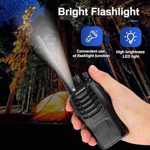 Baofeng Walkie Talkies 888S Rechargeable Long Range with Earpieces for Adults, 16 Channel Professional Radio Handheld Two Way Radios Li-ion Battery and Charger Included (10pack with 10earpiece)