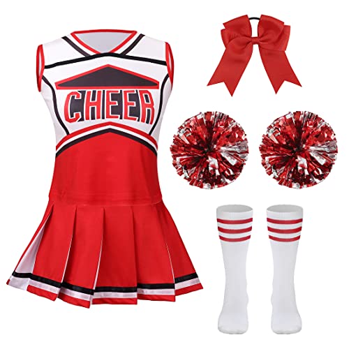 yolsun Cheerleader Costume for Girls Cheerleading Kids Dress up Halloween Cute Uniform High School Cheer leader Outfit
