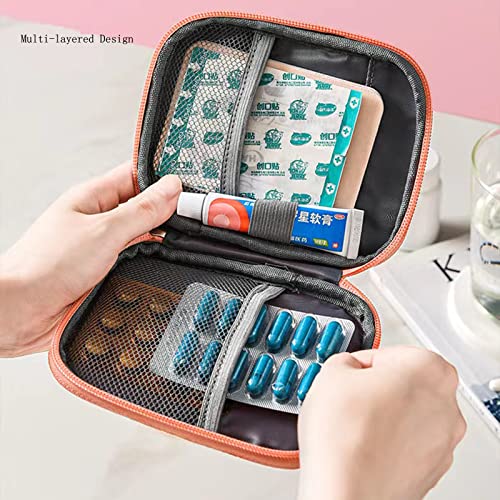 Ellsang First Aid Kit Bag Empty, Travel Medication Pouch Mini Zippered Oxford Medical Survival Kit Carrier, Handy Medicine...