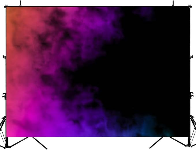 Abstract Bright Smoke Frame Illuminated by neon Light Backdrop Bitrhday Party Decorations Photography Studio Photo Backdro...
