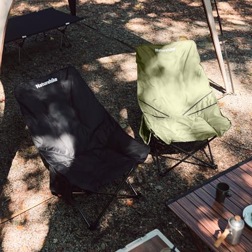 Naturehike Seastar Padded Camping Chair, Oversized 2-Position Adjustable Folding Chair, Portable Camp Chair with Side Pock...