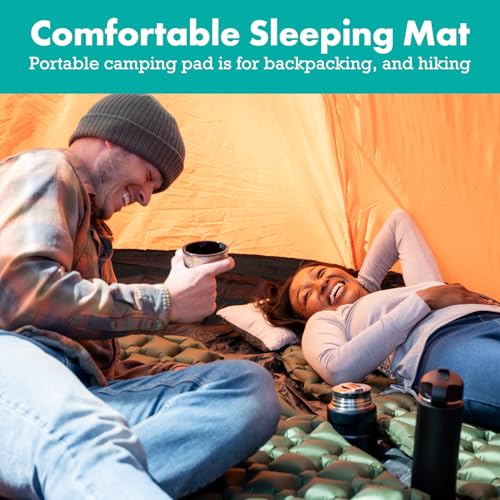 Sleepingo Ultralight Sleeping Mat - Inflatable & Compact Camping Air Mattress for Backpacking, Hiking- New