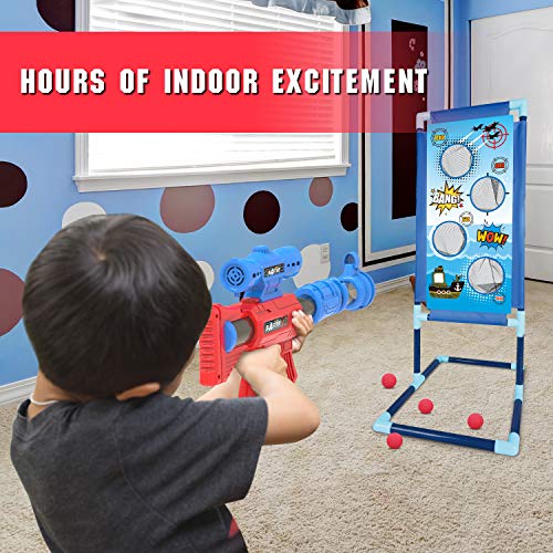 YEEBAY Shooting Game Toy for Age 6, 7, 8,9,10+ Years Old Kids, Boys - 2pk Air Guns & Shooting Target & 24 Foam Balls - Ide...
