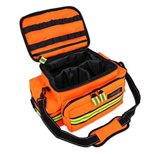 Lightning X Products Lightning X Mid-Sized First Responder EMT Bag | LXMB25 Fully Stocked Aid Kit w/ 200+ BLS Supplies - O...