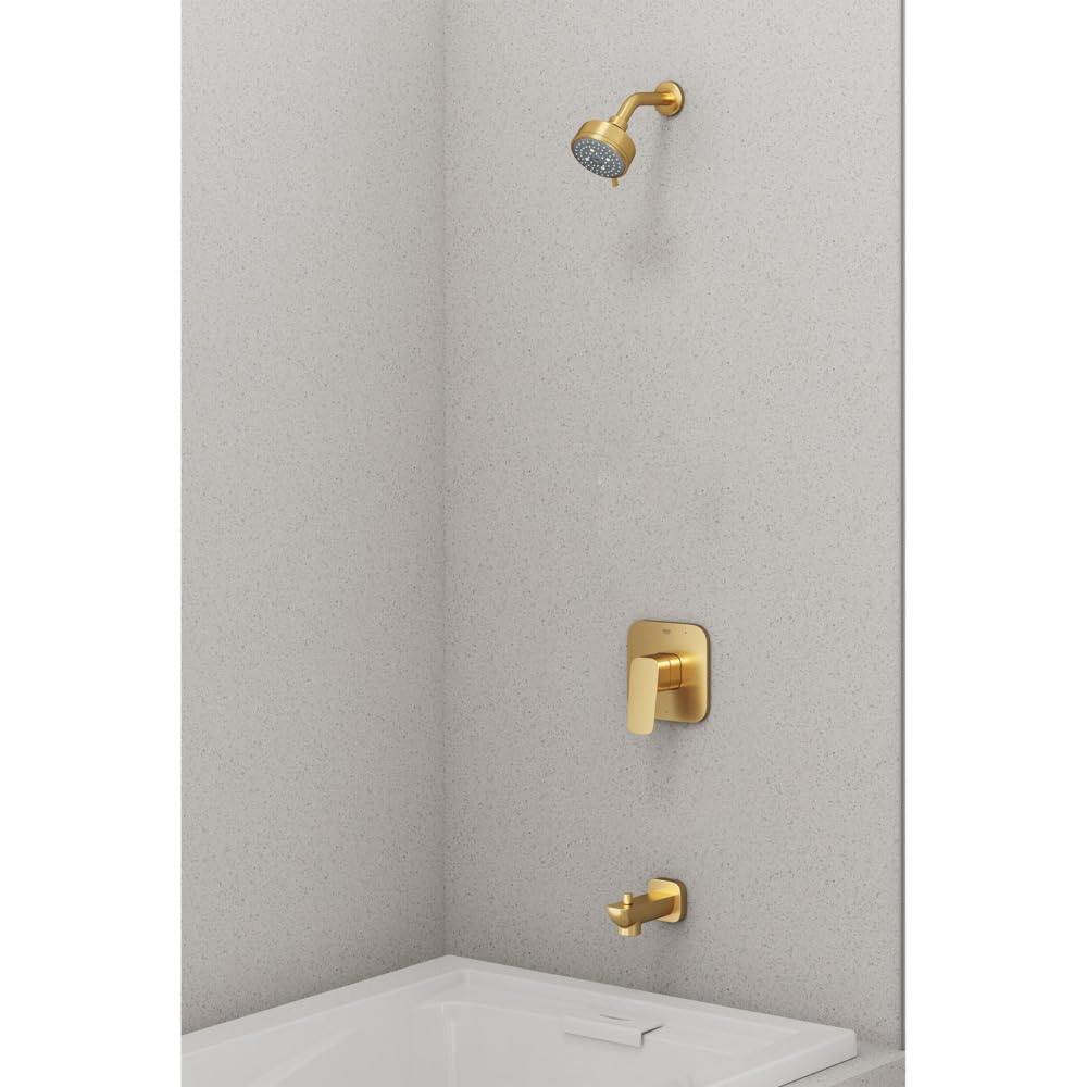 Grohe 105380GN00 Cubeo Pressure Balance Valve Tub/Shower Trim Kit, Brushed Gold
