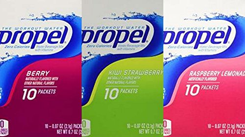Propel Zero Powder Packets Variety Bundle - 60 Packets - 6 Boxes Total (2 Boxes Each of Raspberry Lemonade, Kiwi Strawberr...
