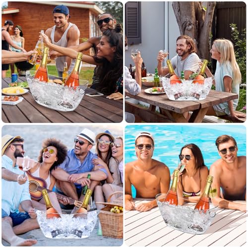 Barafat Ice Buckets for Parties (5.5L) 2pcs Ice Buckets, Clear Acrylic Champagne Bucket, Drinks Beverage Tub for Cocktail ...