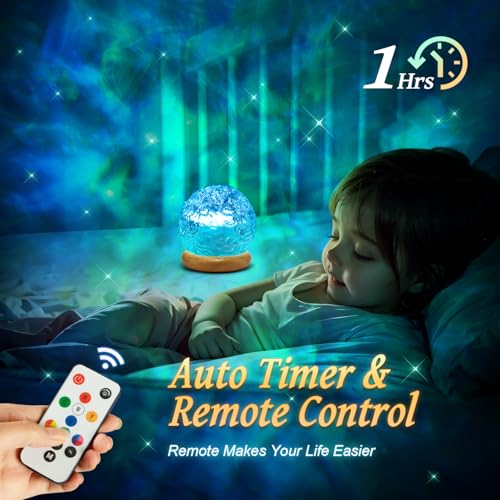 Ambient Lighting,216 Modes Mood Lighting,3-in-1 Sunset Light & Ocean Wave & Northern Lights Projector,Remote Control Valen...