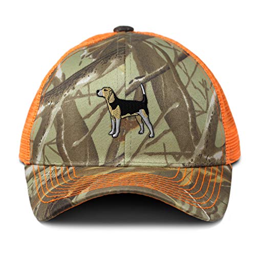 Speedy Pros Camo Mesh Trucker Hat Beagle A Embroidery Cotton Neon Hunting Baseball Cap Strap Closure One Size Orange Camo ...