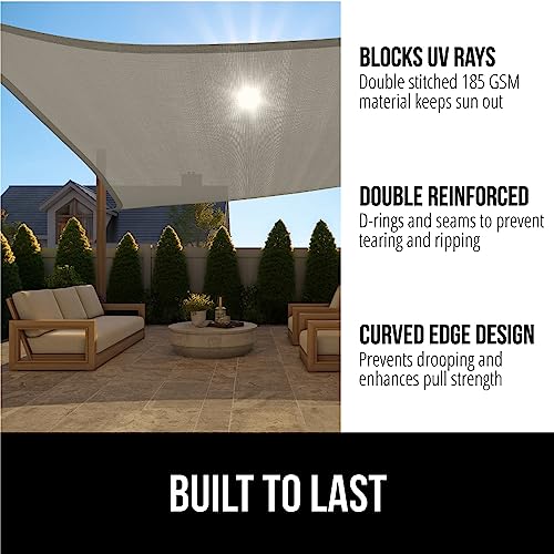 GORILLA GRIP Heavy Duty Sun Shade, UV Protection Fade Tear and Rust Resistant Rectangle Sunshade Canopy, Curved Edges Bloc...