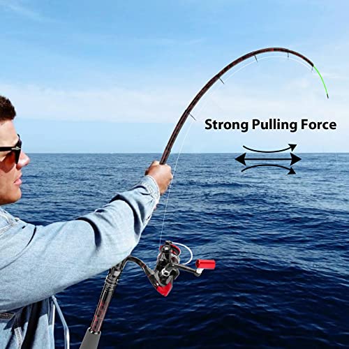 Fishing Rod and Reel Combos, Unique Design with X-Warping Painting, Carbon Fiber Telescopic Fishing Rod with Reel Combo Ki...
