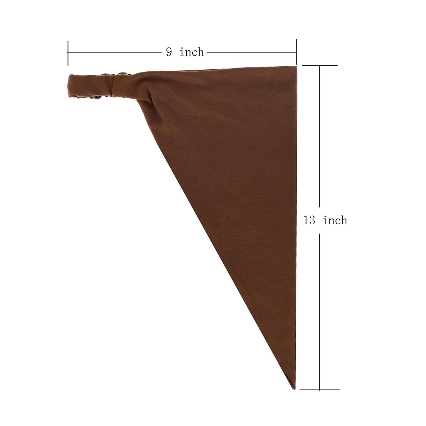 MapofBeauty 13 Inch 6 Pieces Soft Elastic Triangle Non-slip Bandana Head Scarves Headband (Black/Grey/Deep Coffee/Brown/Light Br