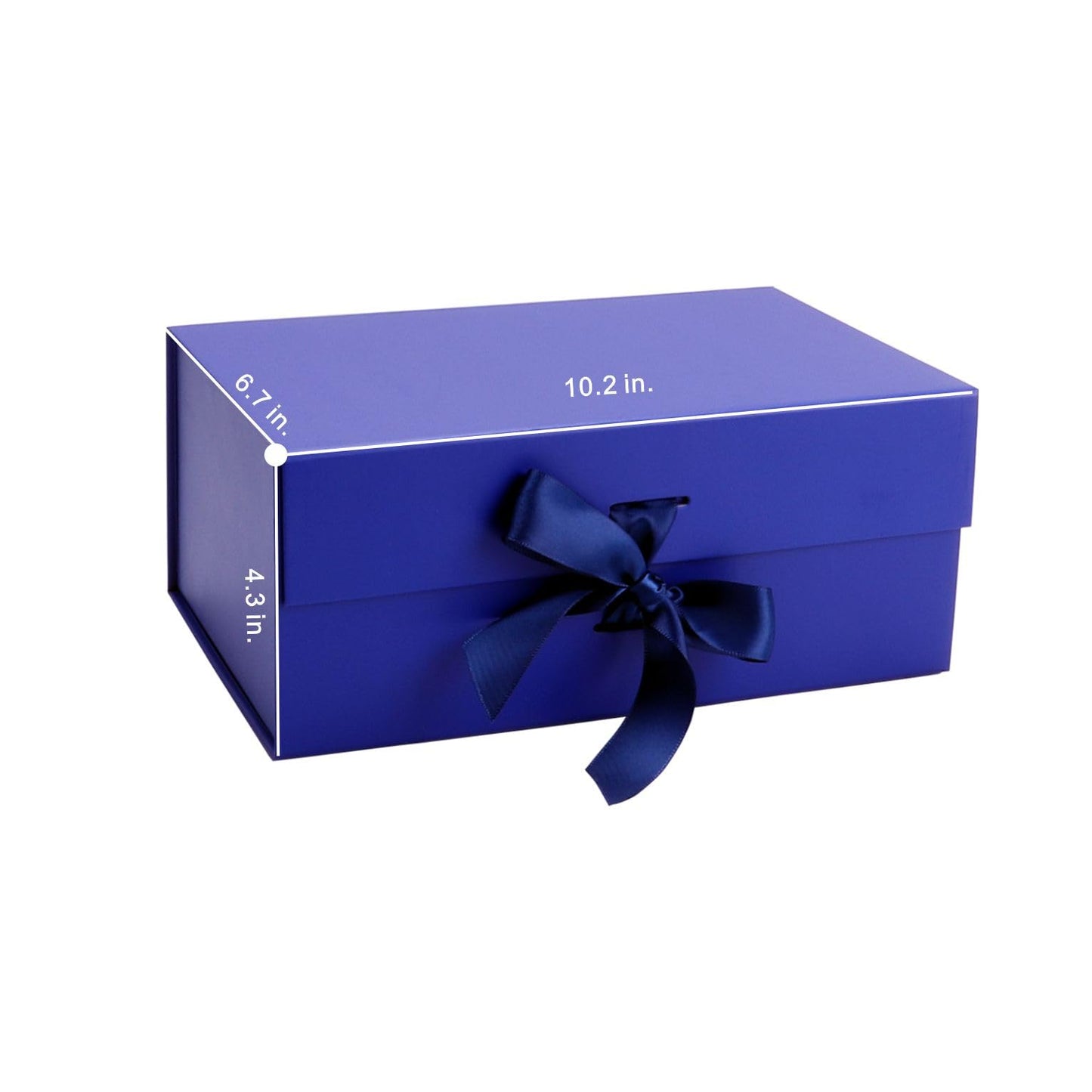 kaxilu Blue Gift Boxes with Ribbon Foldable Set of 5 Magnetic Gift Boxes for Luxury Presentations and Groomsmen Proposal, Glossy Finish,10.2x6.7x4.3 Inches