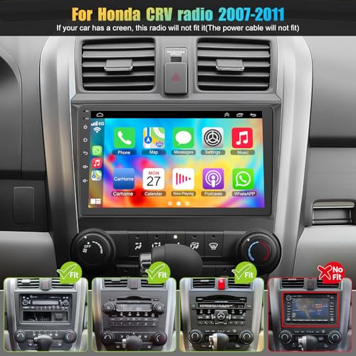 4G+64G Android 12 Car Radio for Honda CRV 2007-2011, 9'' Head Unit Stereo with WiFi/5G, Wireless CarPlay+Android Auto, GPS...