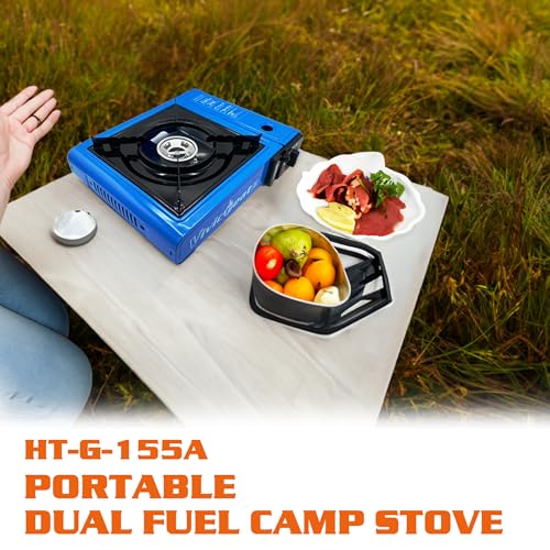 Vivicreate 7000 BTU Portable Butane Gas Stove for Camping Cooking Outdoor, Lightweight Portable Stove Burner with Auto Ign...