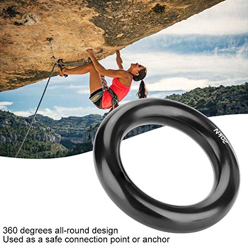 Alomejor Aluminum Rappel Ring, Lightweight and Durable 12mm Multi-Purpose Descender Gear for Climbers, Outdoor Safety Equi...