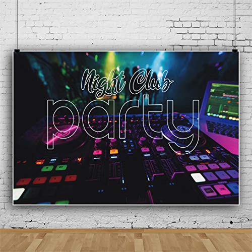 OERJU 5x3ft Night Club Party Backdrop Stage Concert Spotlights Show Entertainment Dis-co Party Spotlight Lights Background...